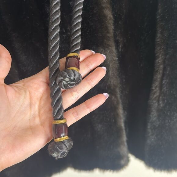 Vtg 70s grandella II ladies button up chocolate brown fur coat size 12 - Picture 5 of 15